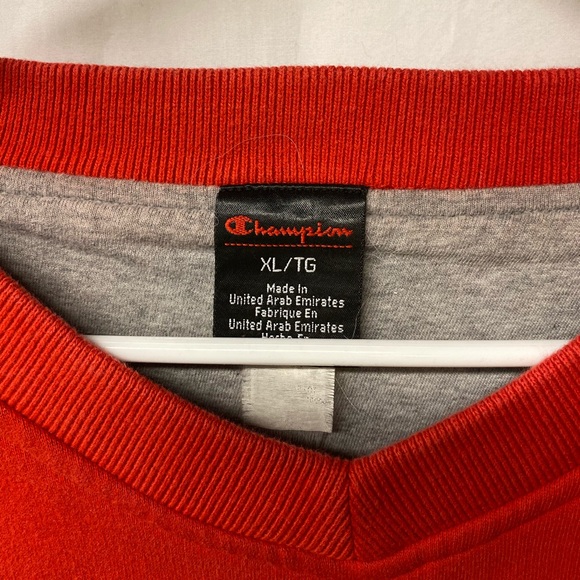 Red Champion V-neck Sweater - Picture 3 of 4